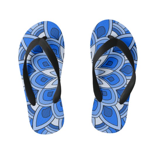 Tongs Enfants Mandala en bleu (Semelle)