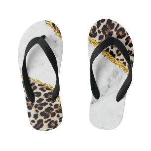 Tongs Enfants Marbre intérieur Leopard de luxe main Parties scin