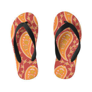 Tongs Enfants Maroon Paisley : Ornement de Concombre Turc.