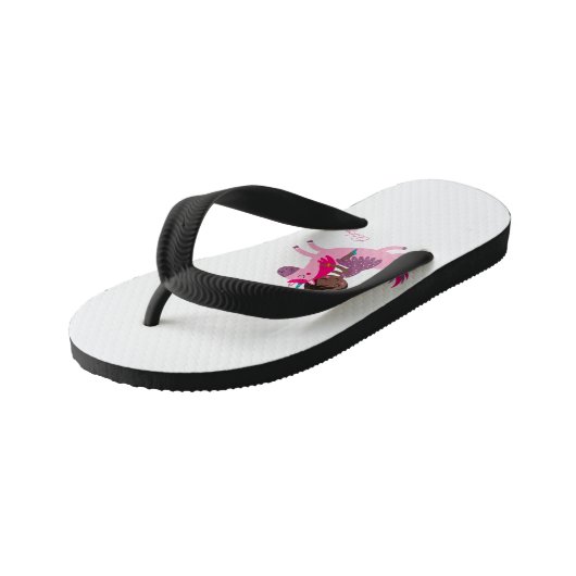 Tongs Enfants Mignonne Black Haired Girl équitation sur une lico (Incliné)