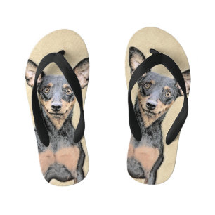 Tongs Enfants Miniature Pinscher Peinture mignonne Chien Art ori