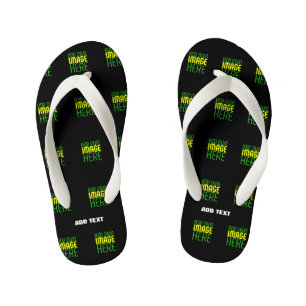 TONGS ENFANTS MODELE DE TEXTE D'IMAGE NOIRE SIMPLE ET MODIFIABLE