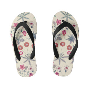 Tongs Enfants Modèle floral de marguerite de William Morris roug