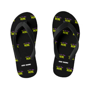 TONGS ENFANTS MODERNE ET MODERNE PERSONNALISABLE NOIR VÉRIFIÉ