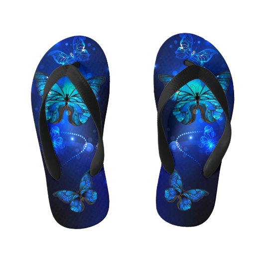 Tongs Enfants Morpho Butterfly in the Dark Background (Semelle)