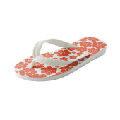 Tongs Enfants Motif à fleurs - Orange et Blanc (Incliné)