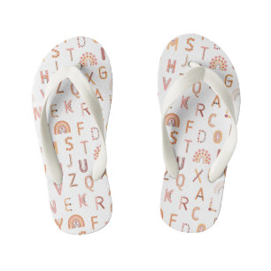 Tongs Enfants Motif Alphabet arc-en-ciel amusant