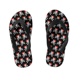 Tongs Enfants Motif amusant de crâne et d'os de pirate