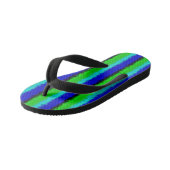 Tongs Enfants Motif arc-en-ciel bleu vert abstrait 3D (Incliné)