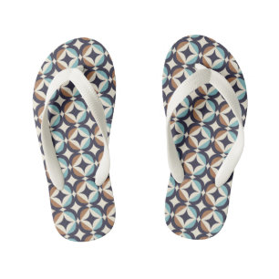 Tongs Enfants Motif Brown et Turquoise moderne du milieu du siè