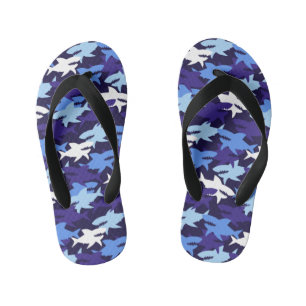 Tongs Enfants Motif Camouflage requins bleus