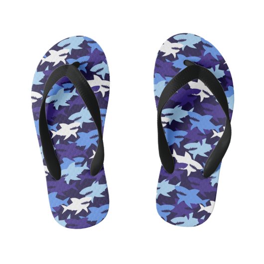Tongs Enfants Motif Camouflage requins bleus (Semelle)