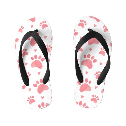 Tongs Enfants Motif d'aquarelle Cat Paws (Semelle)