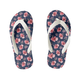 Tongs Enfants Motif d'aquarelle rose foncé