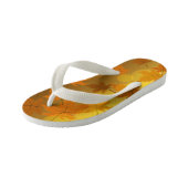 Tongs Enfants Motif d'automne avec feuilles d'érable en chute et (Incliné)