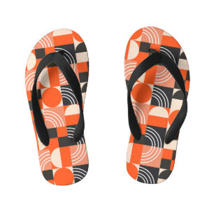 Tongs Enfants Motif de bloc de couleur géométrique lumineux.