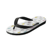 Tongs Enfants Motif de boulon de foudre à doodle mignon (Incliné)