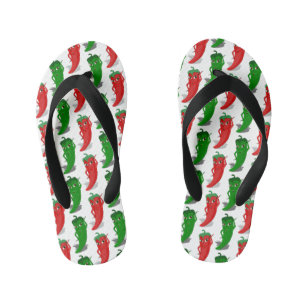 Tongs Enfants Motif De Cartoon Rouge Et Vert Pepper Divas