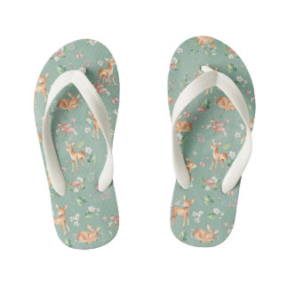 Tongs Enfants Motif de cerfs à l'aquarelle
