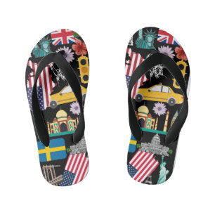 Tongs Enfants Motif de design unique mignon adorable drapeau amé