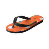 Tongs Enfants Motif de golf sur orange (Incliné)