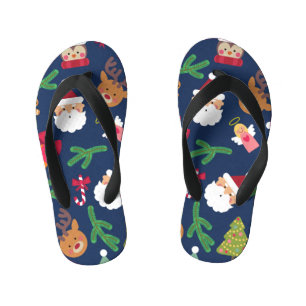 Tongs Enfants Motif de Noël festif, design de vacances.