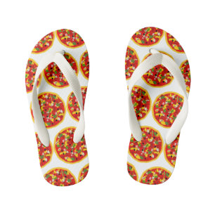 Tongs Enfants Motif de pizza caricaturale