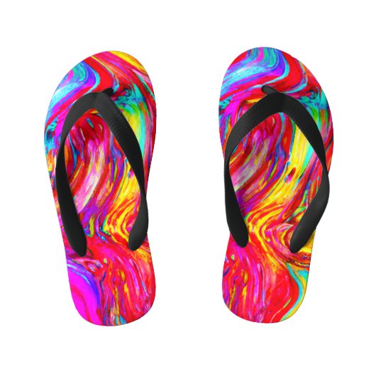 Tongs Enfants Motif de projection de couleur Abstrait (Semelle)