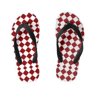 Tongs Enfants Motif diamant rouge et blanc