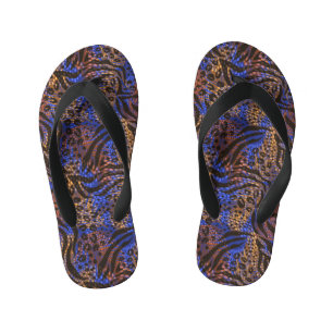 Tongs Enfants Motif d'impression Leopard et Zebra