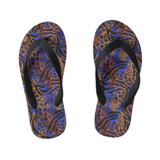 Tongs Enfants Motif d'impression Leopard et Zebra (Semelle)