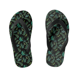 Tongs Enfants Motif feuille 10.bw Black BG