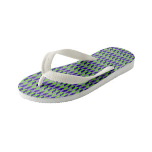 Tongs Enfants Motif géométrique violet et vert