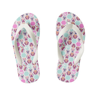 Tongs Enfants Motif Hexagon d'aquarelle