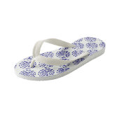Tongs Enfants Motif indigo bleu foncé rayé sur blanc (Incliné)