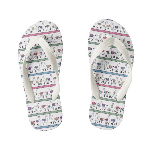 Tongs Enfants Motif Llama Stripe (Semelle)