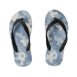 Tongs Enfants Motif militaire camouflage bleu 