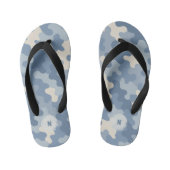 Tongs Enfants Motif Monogramme Militaire Camouflage Bleu (Semelle)