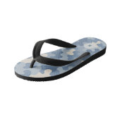 Tongs Enfants Motif Monogramme Militaire Camouflage Bleu  (Incliné)