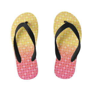 Tongs Enfants Motif plaid dégradé jaune rouge