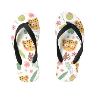Tongs Enfants Motif Plante de Leopard Head Tropical