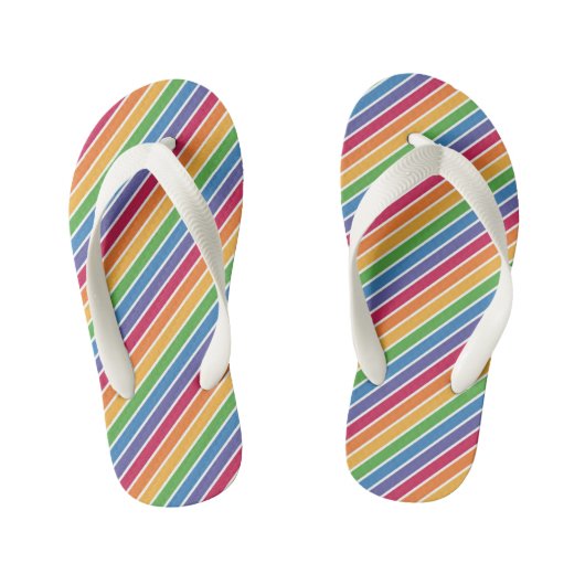 Tongs Enfants Motif Rainbow Stripes (Semelle)