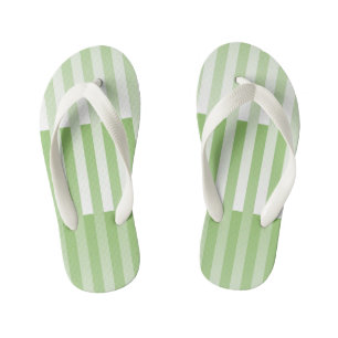 Tongs Enfants Motif rayé vert blanc