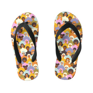 Tongs Enfants Motif Rétro Femmes du Monde