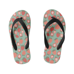 Tongs Enfants Motif sans couture de fraise rouge