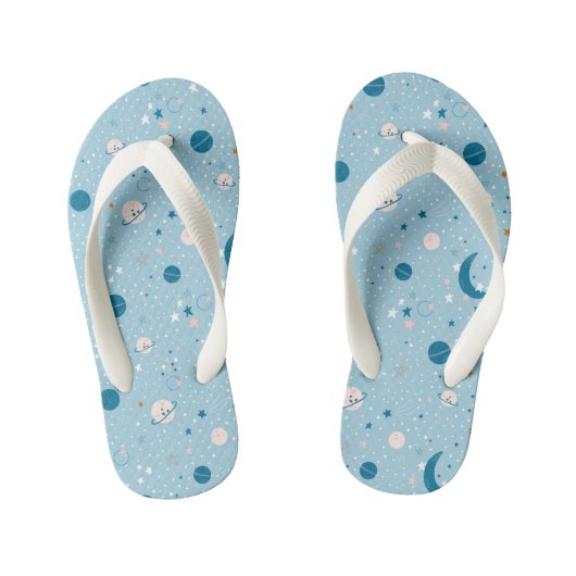 Tongs Enfants Motif Sky & Space bleu (Semelle)