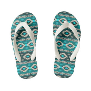 Tongs Enfants motif tribal ethnique du Sud-Ouest.