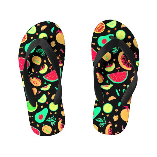 Tongs Enfants Motif vibrant de fruits de néon (Semelle)