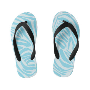 Tongs Enfants Motif Zèbre Bleu
