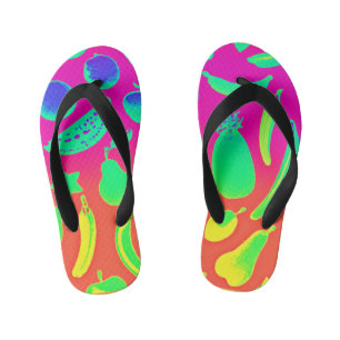 Tongs Enfants Motifs de fruits néon vibrants